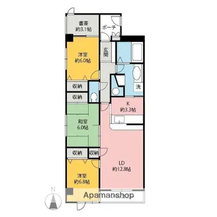 ラフィーネ前橋表町【1101号室】の間取り