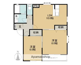 群馬県前橋市西片貝町3丁目【アパート】の間取り