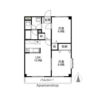 メゾンリュネール【101号室】の間取り