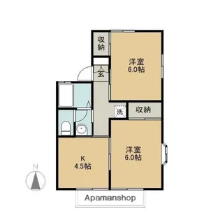 ヴェルディ敷島【101号室】の間取り