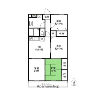 フラワーマンション【105号室】の間取り