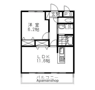 JISHOJIマンション【202号室】の間取り