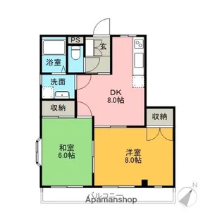 2DKの間取り画像