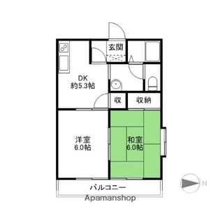 タカオハイツ【102号室】の間取り