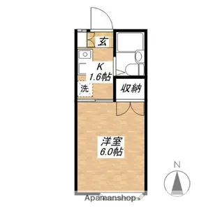 エムズワン南棟【113号室】の間取り