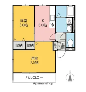 レトア絹香A・B【2階】の間取り