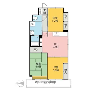 シャトーリバーサイド【3階】の間取り