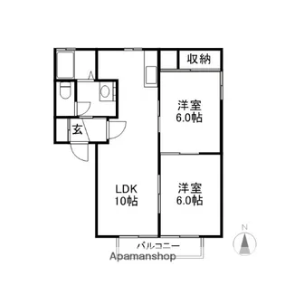 パティオ(荒牧町)【2階】の間取り