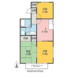 群馬県前橋市元総社町【アパート】の間取り