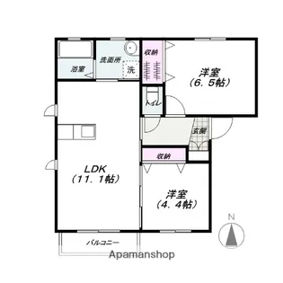 カーサプレーナAB【1階】の間取り