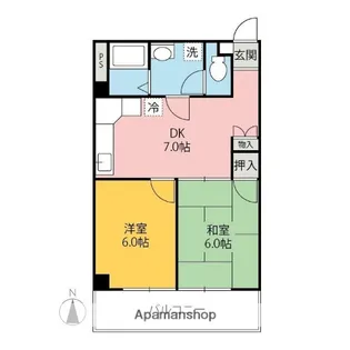 シャンボールとみざわⅠ・Ⅱ【3階】の間取り