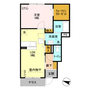 アロッジオ城川【1階】の間取り