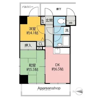ダイアパレスステーションプラザ前橋【501号室】の間取り