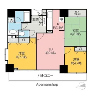 ロータリーパレス前橋本町【704号室】の間取り