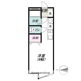 ハーモニーキュウブ前橋B【206号室】の間取り