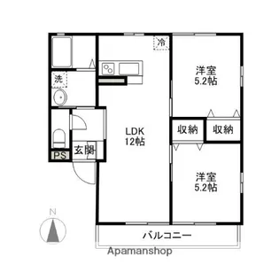サンシティ高井A・B【A201号室】の間取り
