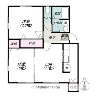 オレンジヒルズC棟【101号室】の間取り