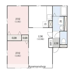 ヴィラ・デ・セントレージA・B・C【2階】の間取り