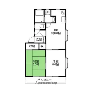 群馬県前橋市荒牧町1丁目【アパート】の間取り