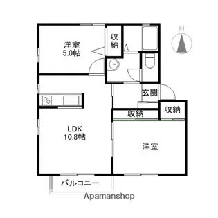 グランドヒルズA・B【2階】の間取り