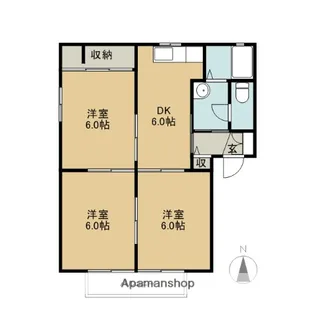 群馬県前橋市上泉町【アパート】の間取り
