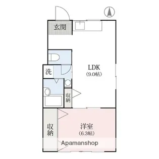 グリーンヒル天大【101号室】の間取り