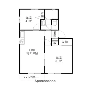 VERDE A・B【1階】の間取り