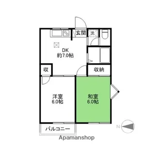 グランドール中村【101号室】の間取り