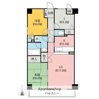ダイアパレス前橋南町【602号室】の間取り