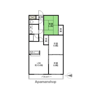 群馬県前橋市田口町【マンション】の間取り