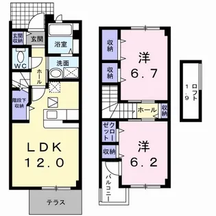 セレーノ本宿B【1階】の間取り