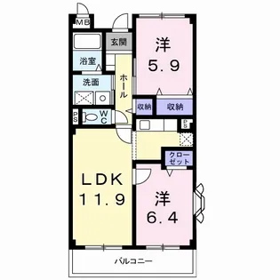 ボヌール発京【3階】の間取り