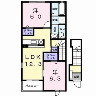 ノーブルⅡ【2階】の間取り
