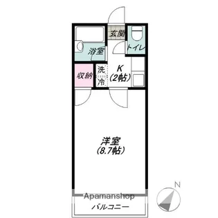 プチポンドゥ【202号室】の間取り