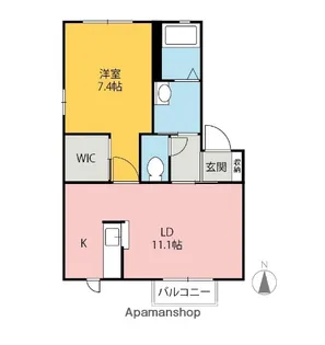 群馬県前橋市端気町【アパート】の間取り