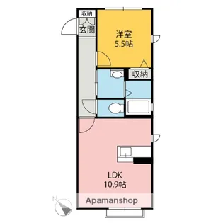 群馬県前橋市堀越町【アパート】の間取り