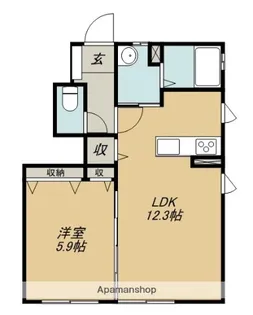 サンローズAB【1階】の間取り