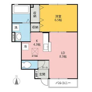 メゾン・ド・ホワイエA【1階】の間取り