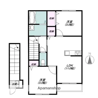 クレスト【2階】の間取り