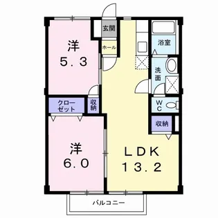 パークシルク【202号室】の間取り