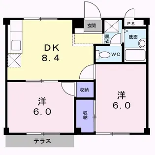 サンハイツT【1階】の間取り