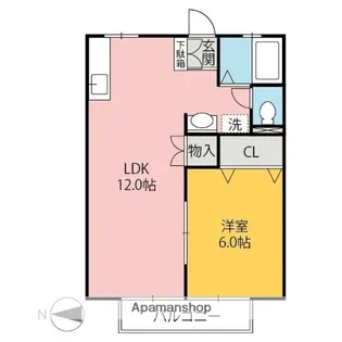 ルーブル紅雲町【202号室】の間取り