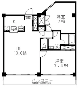 朝日ビルアパートメント【3階】の間取り