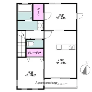 群馬県渋川市半田【アパート】の間取り