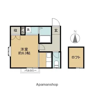 アルバグランデA・B棟【A102号室】の間取り