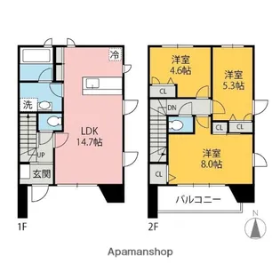 DUPLEX KR【3号室】の間取り