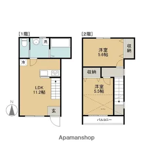 EーTERRACE HOUSE【B号室】の間取り