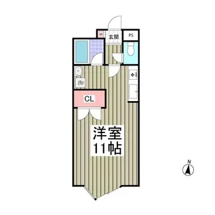 キュウブEX三俣【1階】の間取り