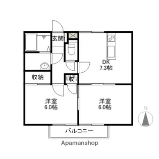シティハイツコスモスA・B(粕川)【2階】の間取り