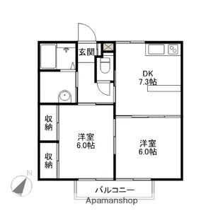 群馬県北群馬郡榛東村大字広馬場【アパート】の間取り